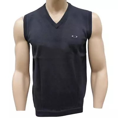 Oakley Club Knit Vest Mens Size M Medium Black Knitted Casual Logo Golf Knit • $22.83