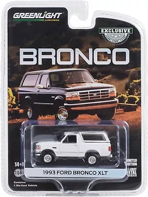 1:64 GreenLight 1993 Ford Bronco XLT White OJ Simpson Hobby Exclusive • $14.99