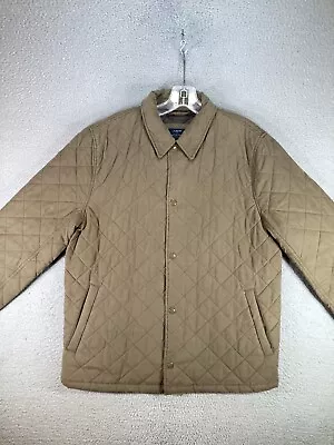 J Crew Jacket Mens Medium Green Quilted Snap Button Field Chore Utility Workwear • $35