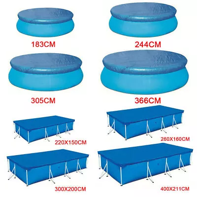 Rectangle/Round Swimming Pool Cover Lot For Garden Outdoor Paddling Family Pools • £11.29