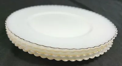 4 MacBeth-Evans Petalware Monax Gold Trim 8  Salad Plate Depression Glass Set    • $29.99