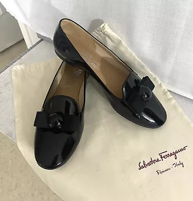 Salvatore Ferragamo Black Patent Shoes 39 (8) New • $250