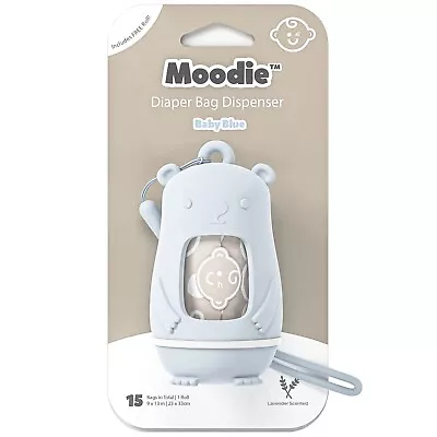 Moodie Teddy Bear Disposable Diaper Bag Dispenser (BLUE) • $11.95