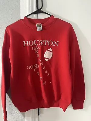 VINTAGE Arkansas Razorbacks Sweatshirt Adult Medium Red Houston Nutt Mens • $30