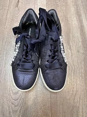 Navy Leather KENNEL SCHMENGER Trainers Size 4/37 • £30