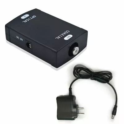 Optical To Coax S/PDIF Coaxial Digital Audio Converter + Power Adapter • $11.75