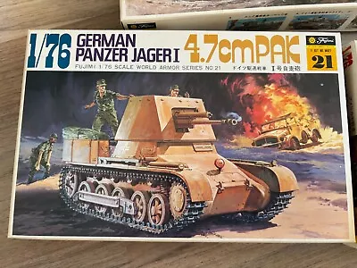 Vintage Fujimi Japan German Panzer Jager I 4.7cm PAK 1/76 Scale New Old Stock • $44.95
