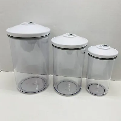 $35.99 • Buy FoodSaver Snail Vacuum Seal Canister Set Of 3 Tall Clear KY-136, 125 & Unmarked