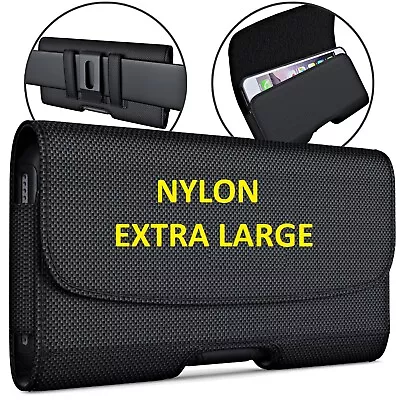 XL NYLON Cell Phone Belt Holder Holster Case With Clip Carrying Pouch For IPhone • $9.98