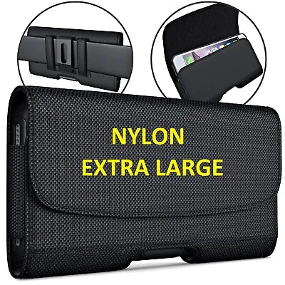 XL NYLON RUGGED Cell Phone Belt Holder Holster Case With Clip Carrying Pouch • $9.98