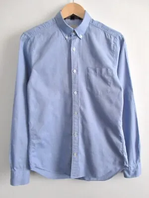 Burberry Brit Men's Button Down Shirt Houndstooth Long Sleeve Cotton Blue Size S • $33.25