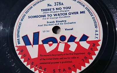 V-Disc - 78rpm Single 12-inch V-Discs #378 Frank Sinatra With Axel Stordahl • $29.99