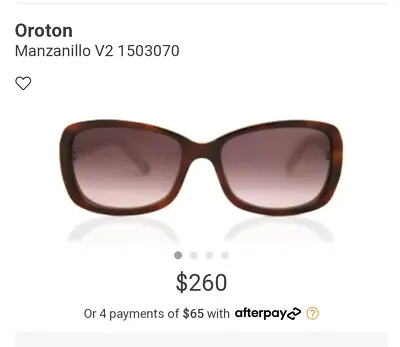 Oroton Manzanillo V2 Ladies Sunglasses Polarized 1503070 Vgc 56.17.135 • $90