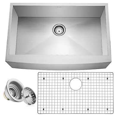 33 X21 X10  Country Farmhouse Stainless Steel Single Bowl 16g Apron Sink • $254.99