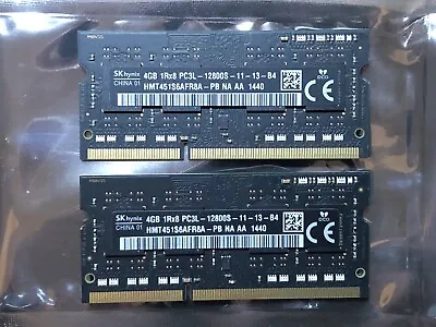 2 X 4Gb 12800S Memory Modules For Various Apple Macbook IMac & Mini Or PC • £7