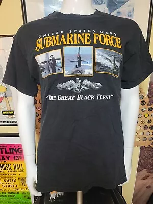 VTG Y2K US Navy Great Black Fleet Submarine Force T Shirt Large USN • $24.99