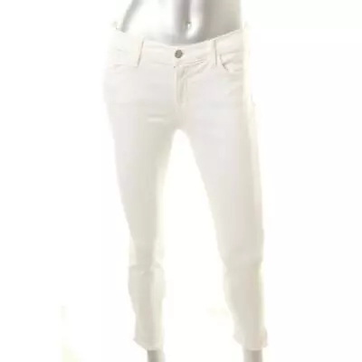 J Brand Womens White Denim Mid-Rise Tapered Leg Capri Jeans 24 BHFO 8478 • $12.99