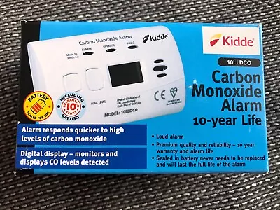 Kidde 10LLDCOB Carbon Monoxide Alarm With Digital Display Lithium Battery • £10.99