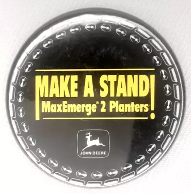 John Deere Metal Pinback Black Lapel Pin Make A Stand MaxEmerge 2 Planters • $7.69