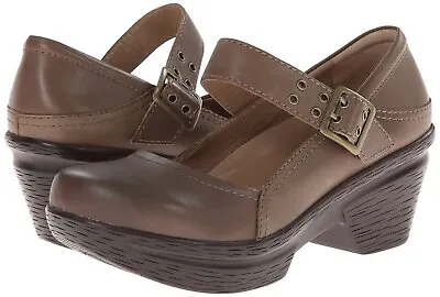 Sanita Nyla Women’s Comfort Mary Jane Clog Shoe Buckle Tan Size 40 US 9.5 • $29.97