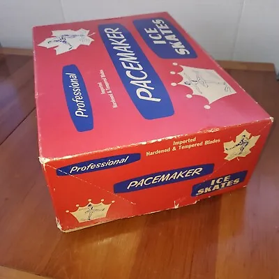 Antique 1950s PACEMAKER Sz-10 2/3  Ice Skates +Vintage Box Packaging Mens Womens • $24.95