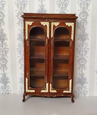 Beautiful Bespaq Dollhouse Display Cabinet Glass Doors Hand Painted Scale 1/12 • $24.98