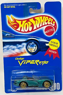 Hot Wheels 1991 - Dodge Viper RT/10 #210 Green W/ Gold Wheels New Unopened 13585 • $9.99