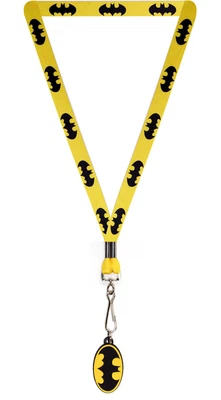 $8.95 • Buy Batman Dark Knight Yellow Lanyard Neck Strap Necklace ID Holder Charm Keychain