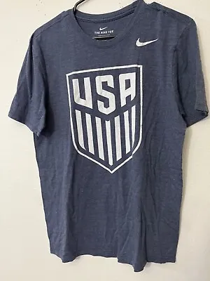 Nike Team USA Soccer Swoosh Tee Shirt Medium Blue Athletic Cut • $9.35