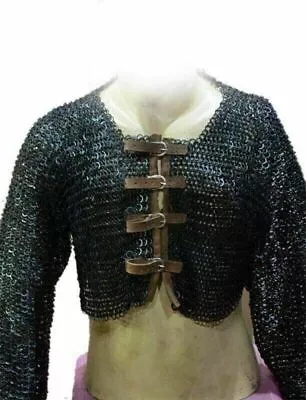 Heavy Chain Mail Half Shirt Flat Riveted Chain Mail Jacket Tapered  CH018 • £132.53