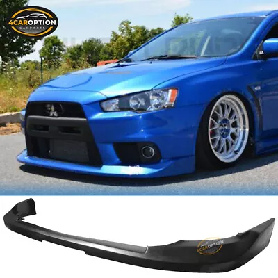 Fits 08-15 Lancer EVO 10 X OE Factory Style Front Bumper Lip Spoiler Splitter PU • $99.99