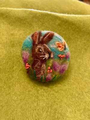 Handmade Needle Felted Brooch 'Pippa The Hare' Brooch • £10