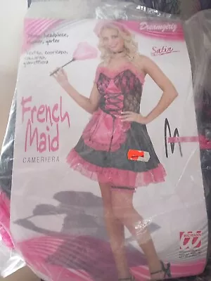 Pink French Maid Rocky Horror Sexy Ladies Costume Fancydress Cosplay Meduim • £3.75
