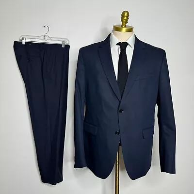 Zara Suit Mens Solid Blue Stretch 46R 36W • $59.99