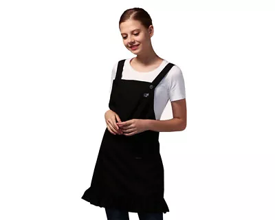 Stylish Bottom Hem Frill Apron Nail Shop Apron Hair Salon Beauty Salon Apron  • $49