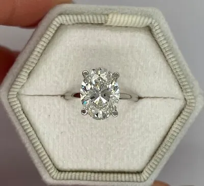 $10439.18 • Buy Diamond Engagement Ring Oval 4Carat IGI Certified VS1 F Solitaire 14K White Gold