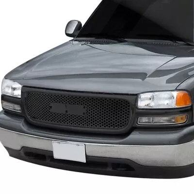 For GMC Sierra 1500 99-02 Spec-D 1-Pc Black Round Punch CNC Machined Main Grille • $250.55