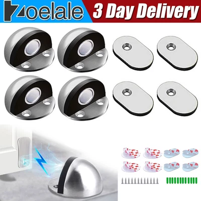 £6.90 • Buy Magnetic Door Stopper Stainless Steel Anti-Collision Floor Stop Holder Catch