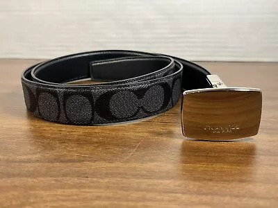 Coach Mens Belt Reversible Leather Belt Charcoal/Black Approx 41” • $49.99
