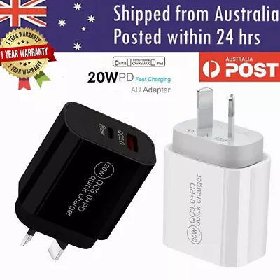 20W DUAL Type-C USB Wall Fast Charger PD Power Adapter For IPhone 14 13 Pro 12 + • $4.99