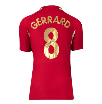 £205.99 • Buy Steven Gerrard Signed Liverpool Shirt - 2005-2006, Gold Number 8 Autograph