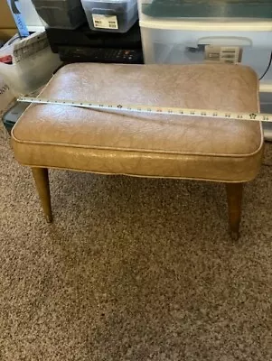 Beautiful Mid Century Modern Antique Stool Ottoman Footstool Footrest Tan • $15