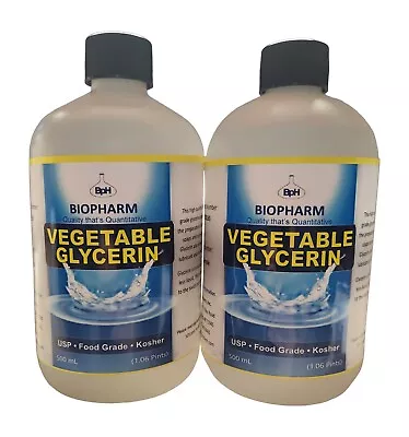 Vegetable Glycerin USP Food Grade Kosher 2-Pack 500 ML Each • $22