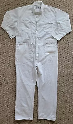 RED KAP Coveralls WHITE Long Sleeve Snap Up 100% Cotton Size 52 Reg.  NEW • $34.99