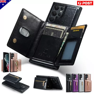 For Samsung S22 Ultra S21 S20 Plus FE Note20 Case Leather Removable Wallet Cover • $19.89