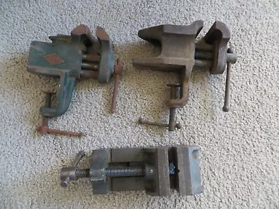 Lot Of (3) Vintage Vises Brink & Cotton Etc. Clamp-on Machinest • $32.99