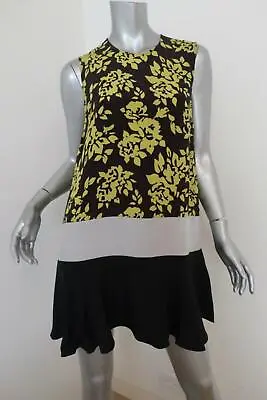 $247 • Buy Mary Katrantzou Dress Antona Colorblock Floral Print Size US 6 Sleeveless Mini