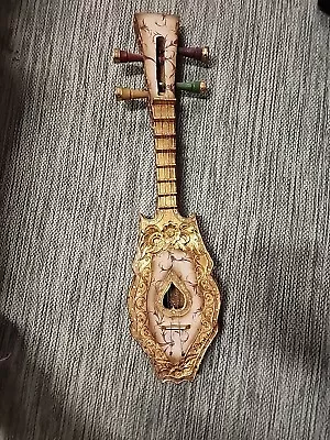 Vintage Sueng Thailand String Instrument Carved Wood Fiddle Lute • $79