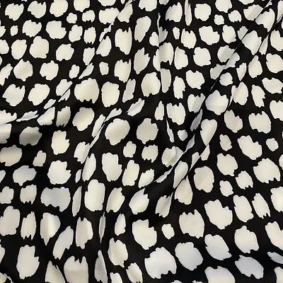 £7.59 • Buy FS841 Monochrome Animal Spots Black White Jersey Scuba Stretch Fabric Per Metre