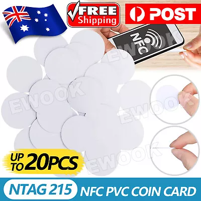 20x NTAG215 NFC White PVC Card Tag For TagMo Forum Switch Type2 Tags Chip Coin • $3.95